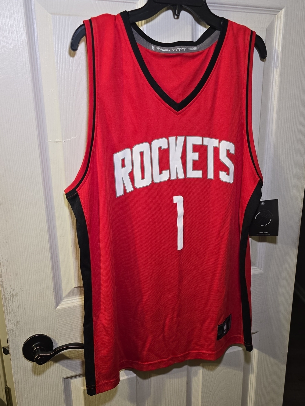 Fanatics Authentic Red Rockets #1 Basketball Jersey with Black Trim(new)